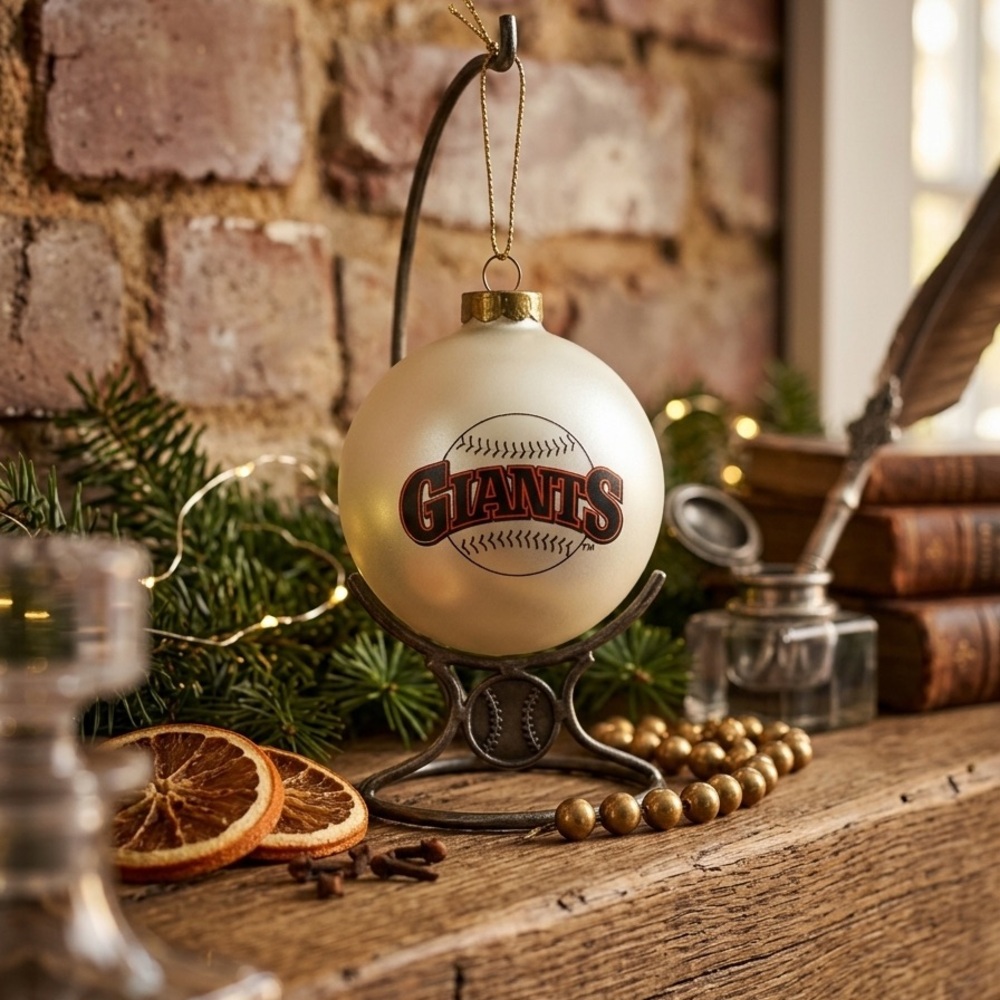 San Francisco Giants Christmas Ornament Glass Ball Topperscot Inc USA W/Box VTG